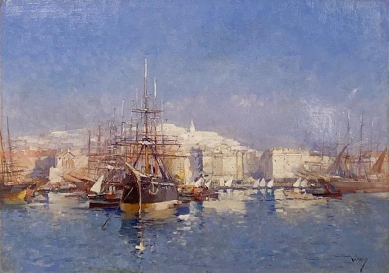 Summerday in Marseille Eugene Galien Laloue