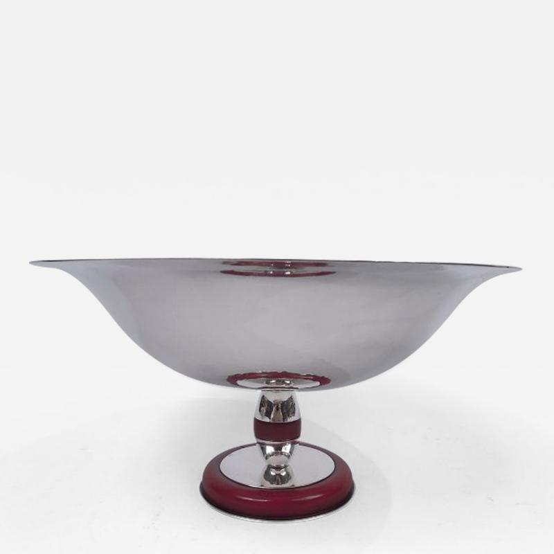 Super Stylish Italian Art Deco Sterling Silver and Bakelite Compote