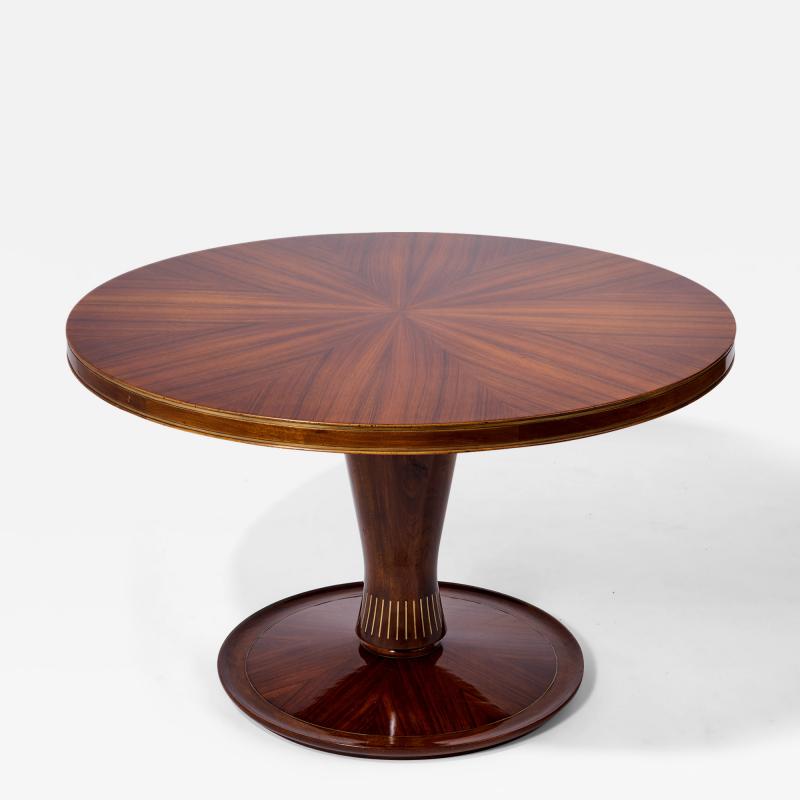 Superb Italian Pedestal Center Table with Sunburst Pattern ca 1950