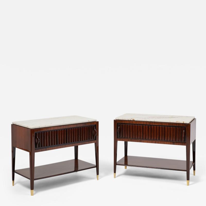 Superb Pair of Rosewood Side Tables Italy 1950s