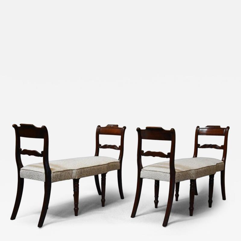 Superb pair of mahogany window seats