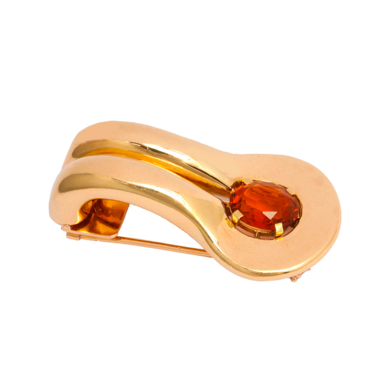 Suzanne Belperron 1940s Suzanne Belperron Citrine Gold Clip