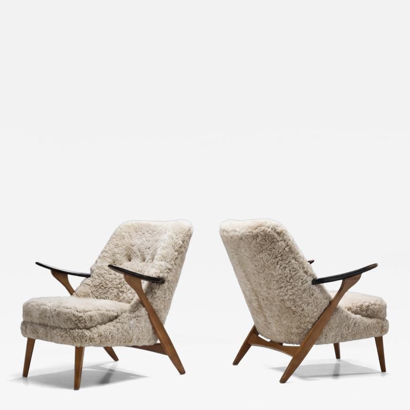 Svante Skogh Pair of Svante Skogh Easy Chairs for F renade M belfabrikerna Sweden 1950s