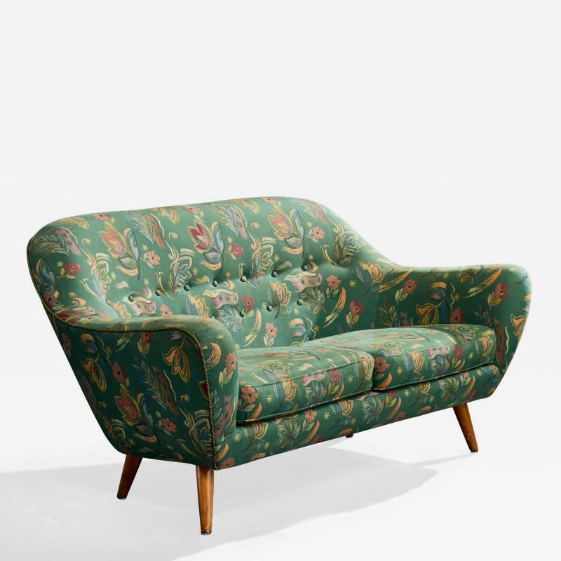 Svante Skogh Sofa with Wood and Fabric Sweden 1950s