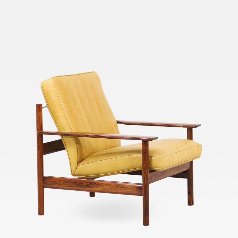 Sven Ivar Dysthe Sven Ivar Dysthe Model 1001 Rosewood Leather Lounge Chair for Dokka M bler