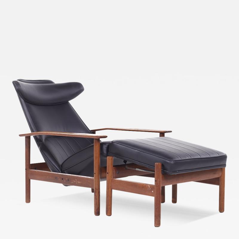 Sven Ivar Dysthe Sven Ivar Dysthe for Dokka M bler MCM Norwegian Teak Reclining Chair and Ottoman