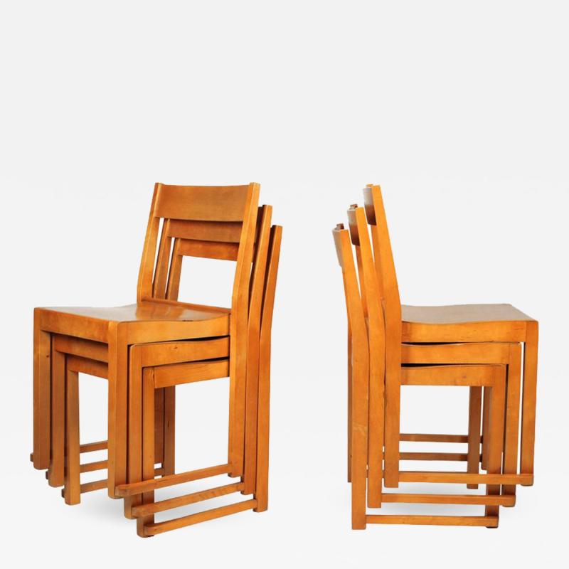 Sven Markeliu Sven Markelius Helsingborg Theater Birch Dining Chairs