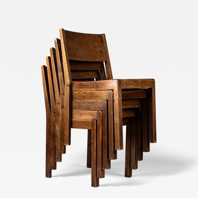 Sven Markelius Scandinavian modern stackable 1930s birch chairs
