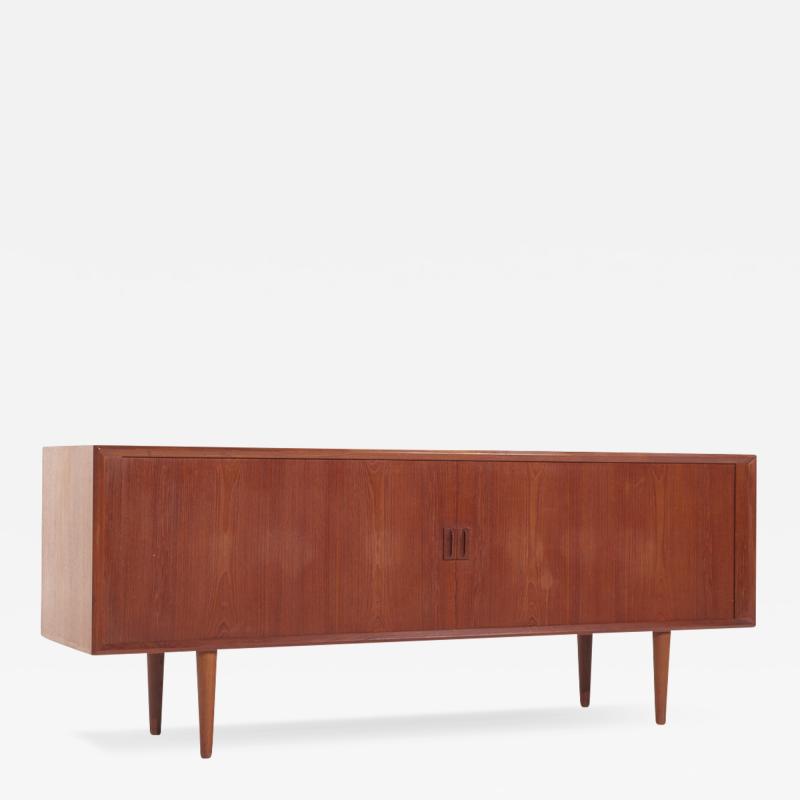 Svend Aage Larsen Svend Aage Larsen Mid Century Teak Tambour Door Credenza