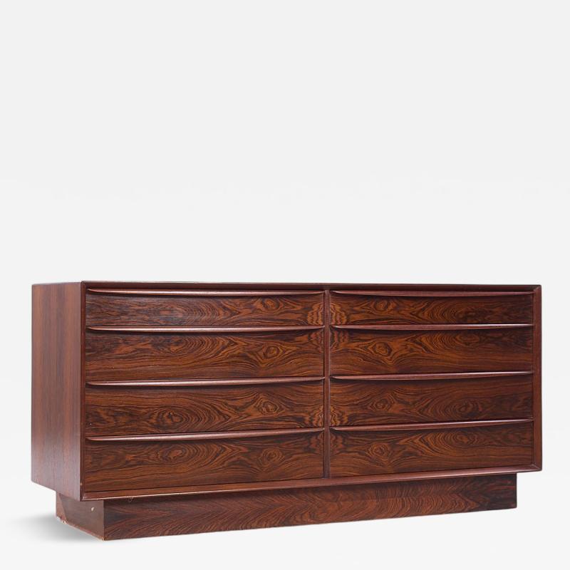 Svend Aage Larsen Svend Larsen for Falster Mid Century Danish Rosewood 8 Drawer Dresser