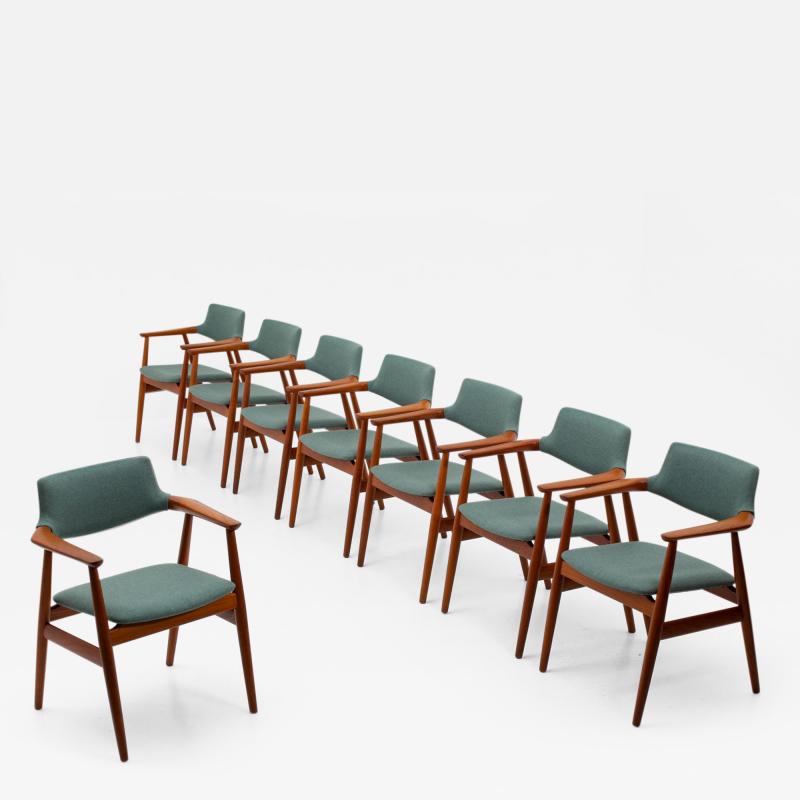 Svend Aage Madsen Set of 8 Danish Midcentury Teak Dining Chairs by Svend Aage Eriksen