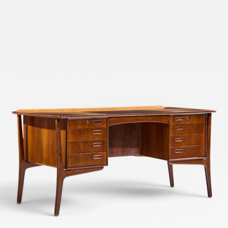 Svend Aage Madsen Svend Madsen Mid Century Danish Teak Curved Desk