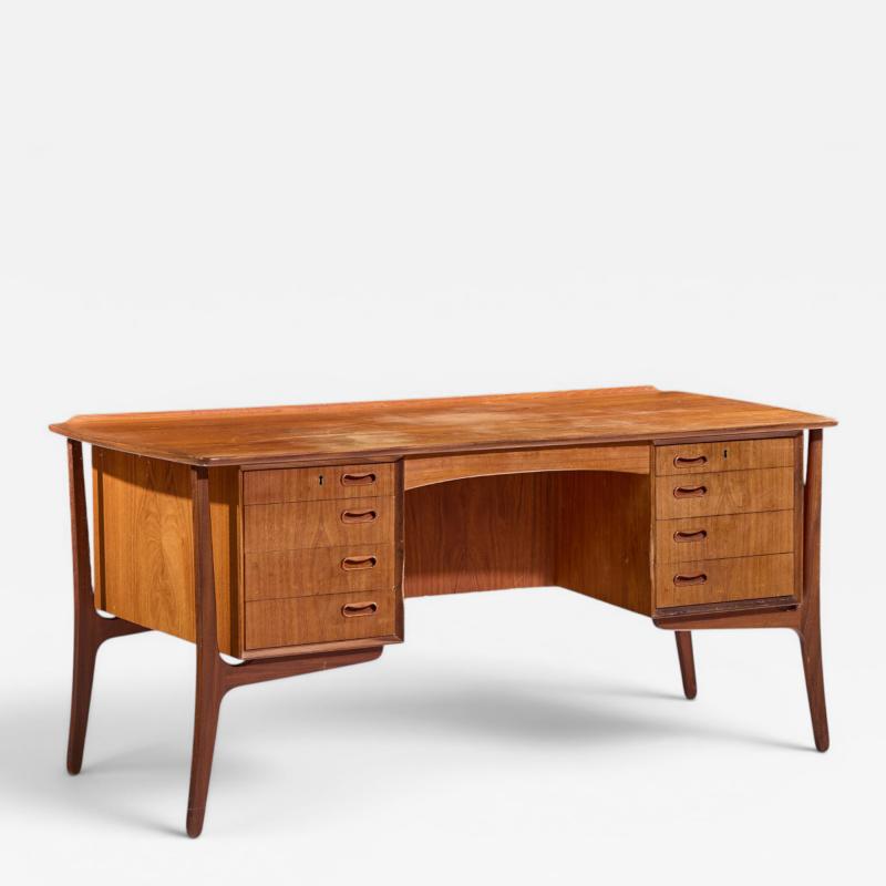 Svend Aage Madsen Svend Madsen Mid Century Danish Teak Curved Desk