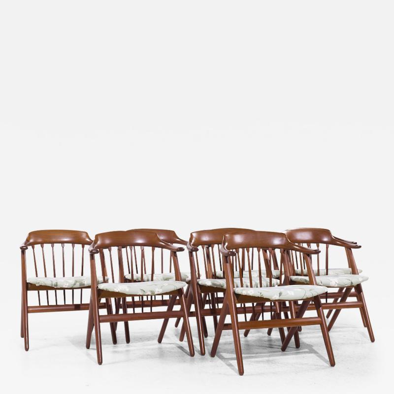 Svend Aage Madsen Svend Madsen Style Mid Century Danish Teak Dining Chairs Set of 8