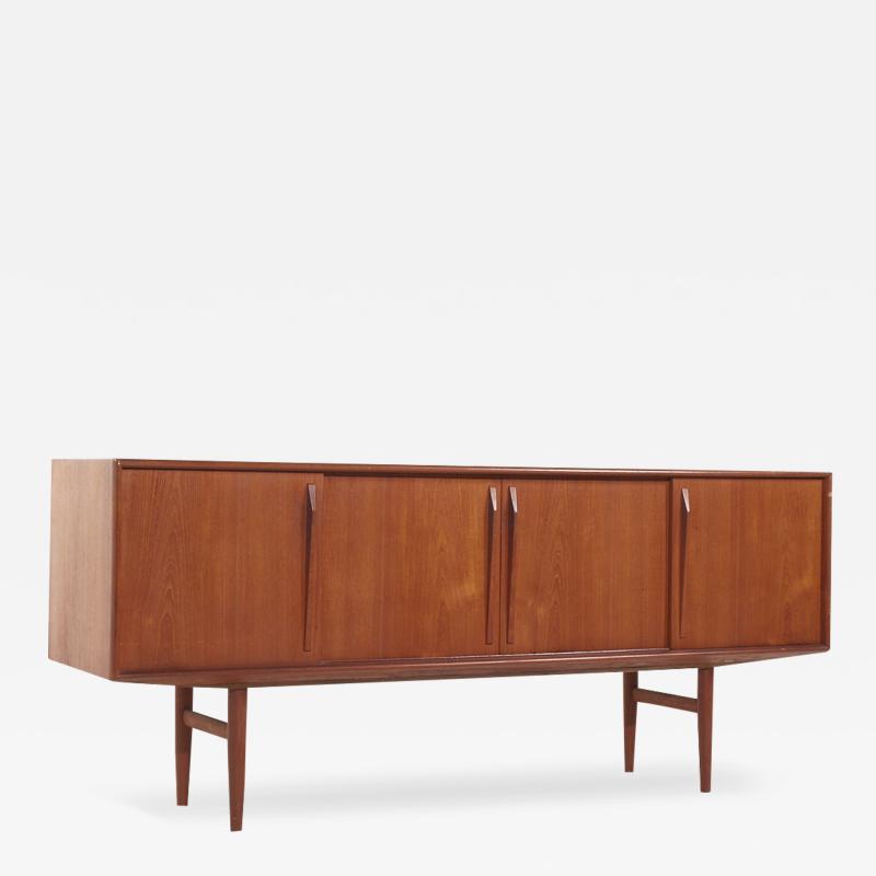 Svend Aage Madsen Svend Madsen Style Mid Century Danish Teak Sliding Door Credenza