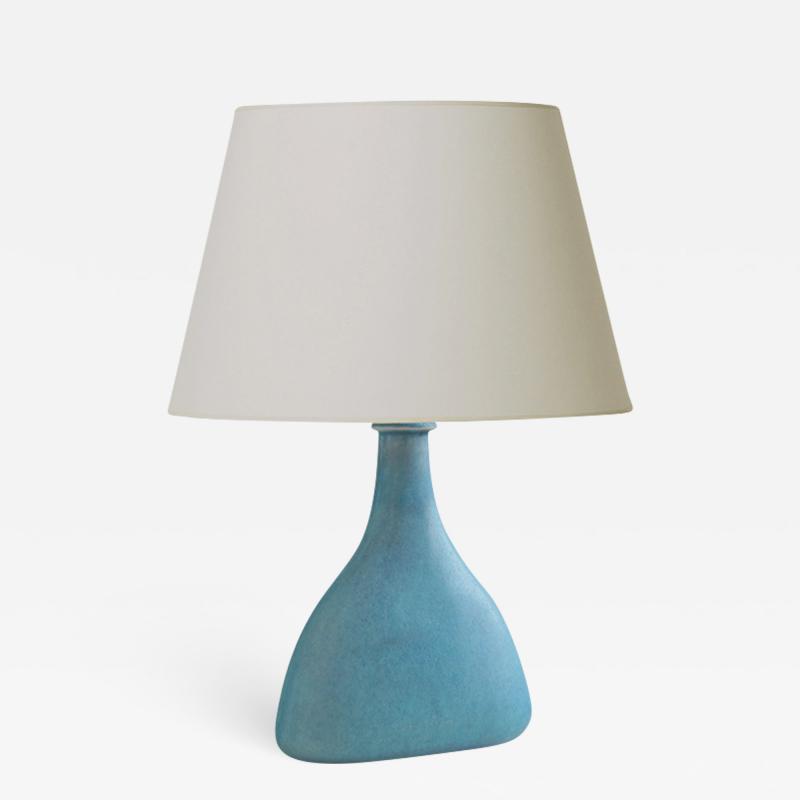 Svend Hammersh i Table Lamp with Shallow Depth in Pale Turquoise Glaze by Svend Hammersh i