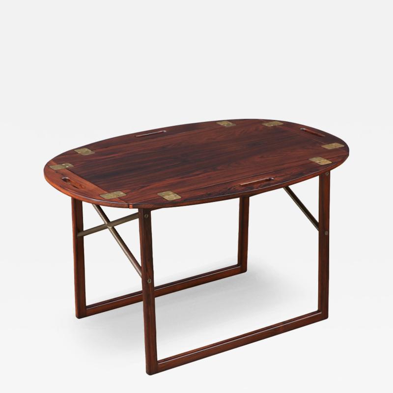 Svend Langkilde Svend Langkilde Rosewood Brass Removable Tray Table