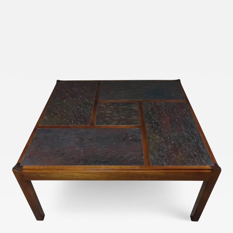 Svend Langkilde Svend Langkilde Slate Mahogany Coffee Table 1970s Denmark