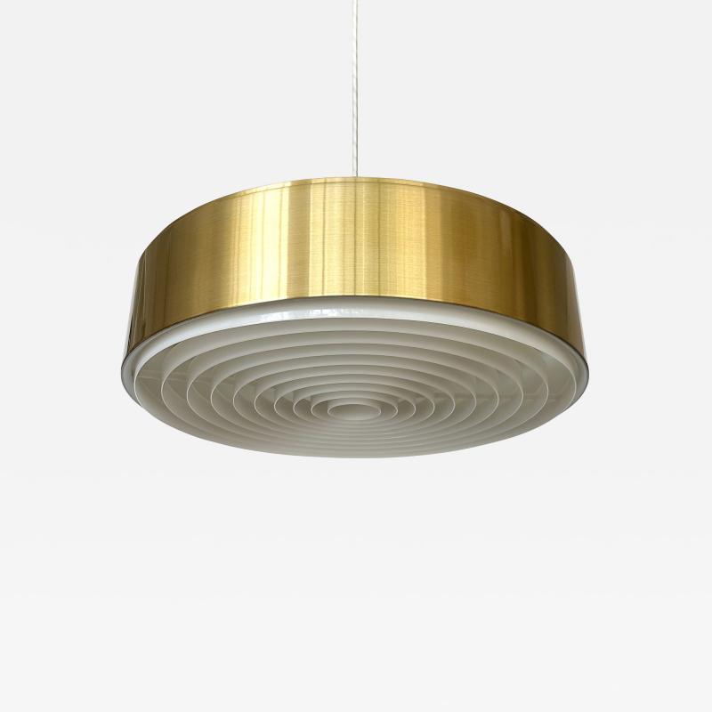 Svend Middelboe Brass Cylindrical Pendant Lamp by Sven Middelboe for Nordisk Solar