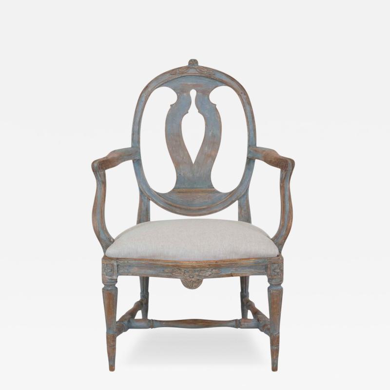 Swedish 18th Century Gustavian Painted Armchair
