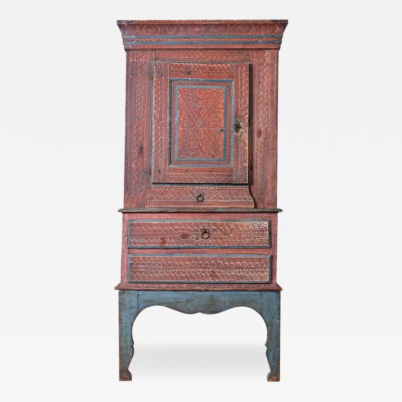 Swedish 18th Century Painted Cabinet on Stand