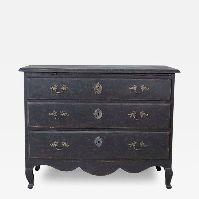 Swedish 18th Century Writing Desk Commode with Original Brass Hardware c 1760