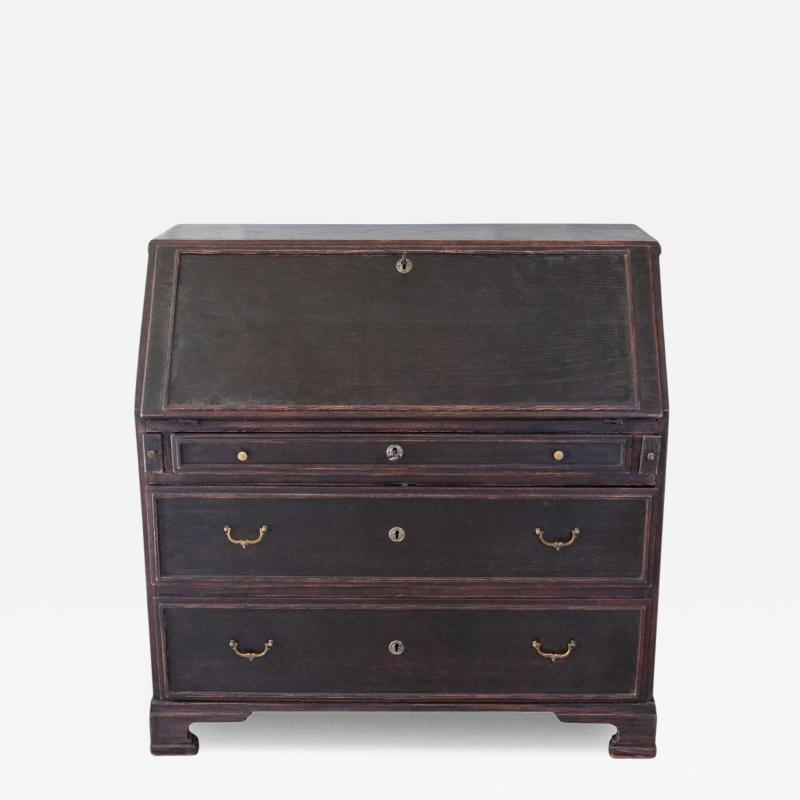 Swedish 19th Century Black Painted Pine Secretary Desk circa 1830 1840