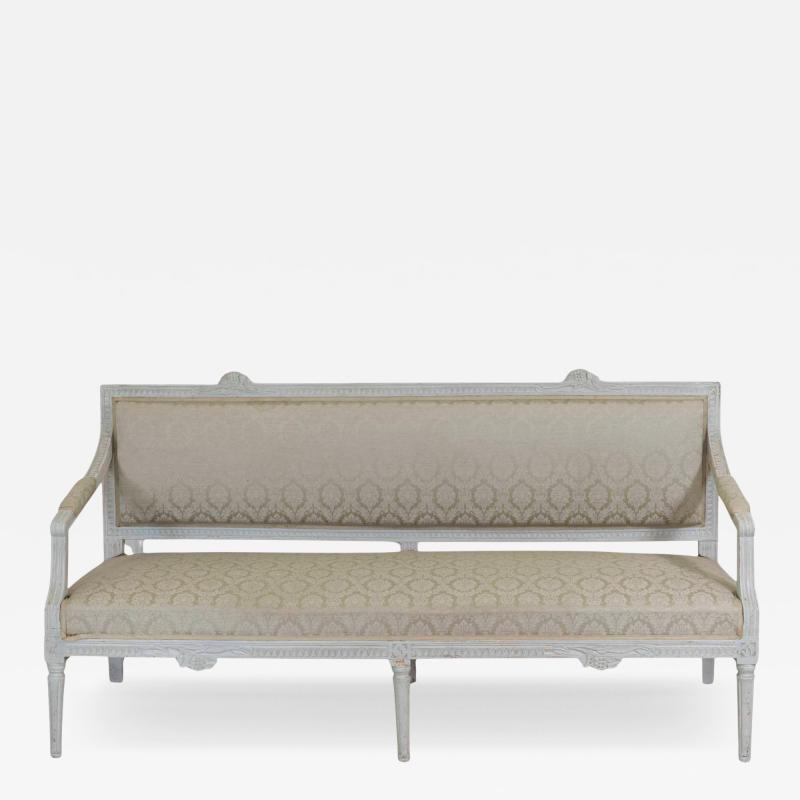 Swedish 19th Century Carved and Painted Pine Bench