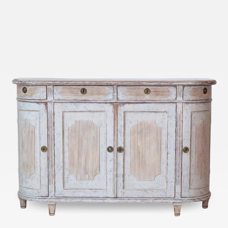 Swedish 19th Century Gustavian Style Four Door Demi Lune Buffet c 1880