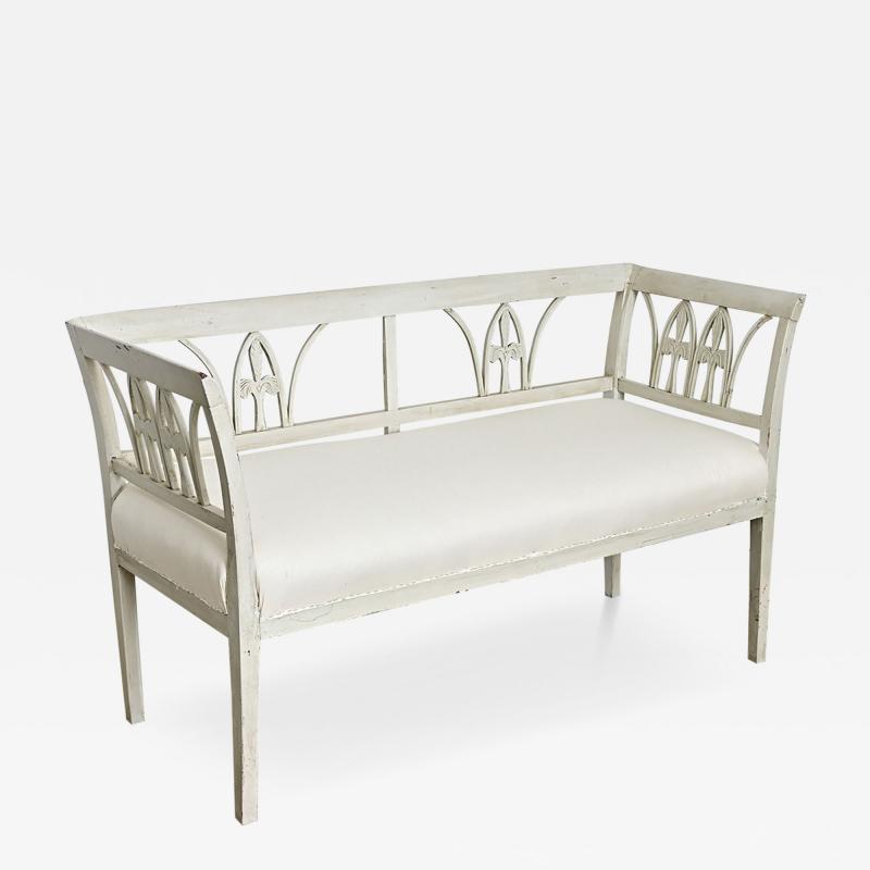 Swedish 19th Century Gustavian Style Painted Bench