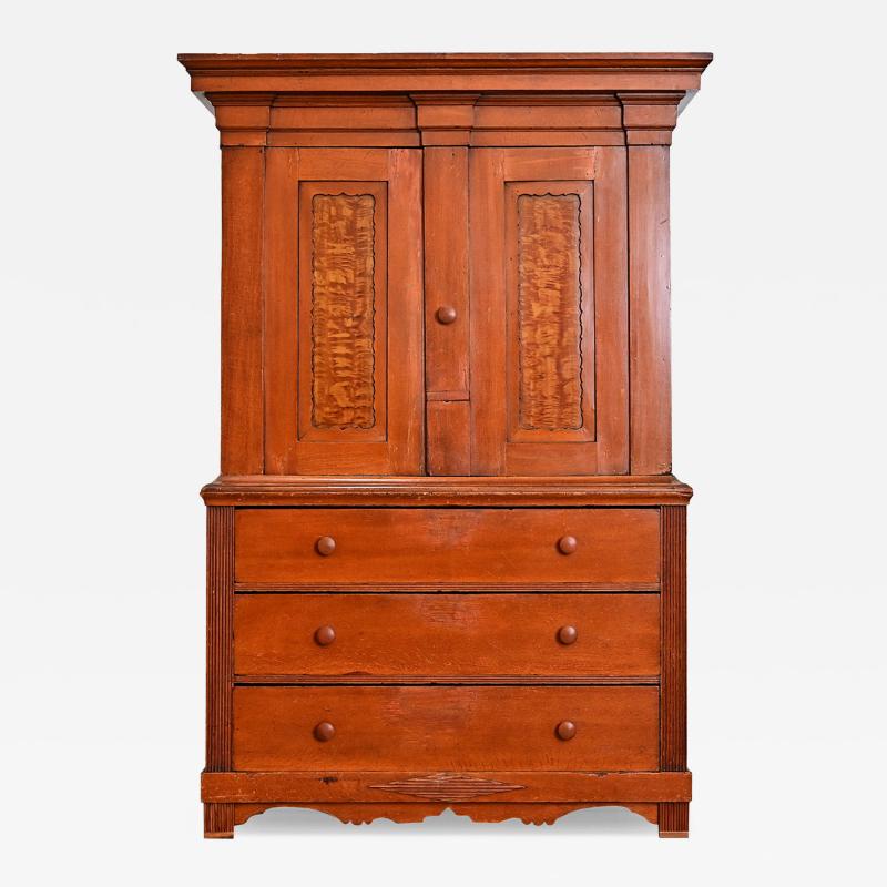Swedish 19th Century Painted Linen Press