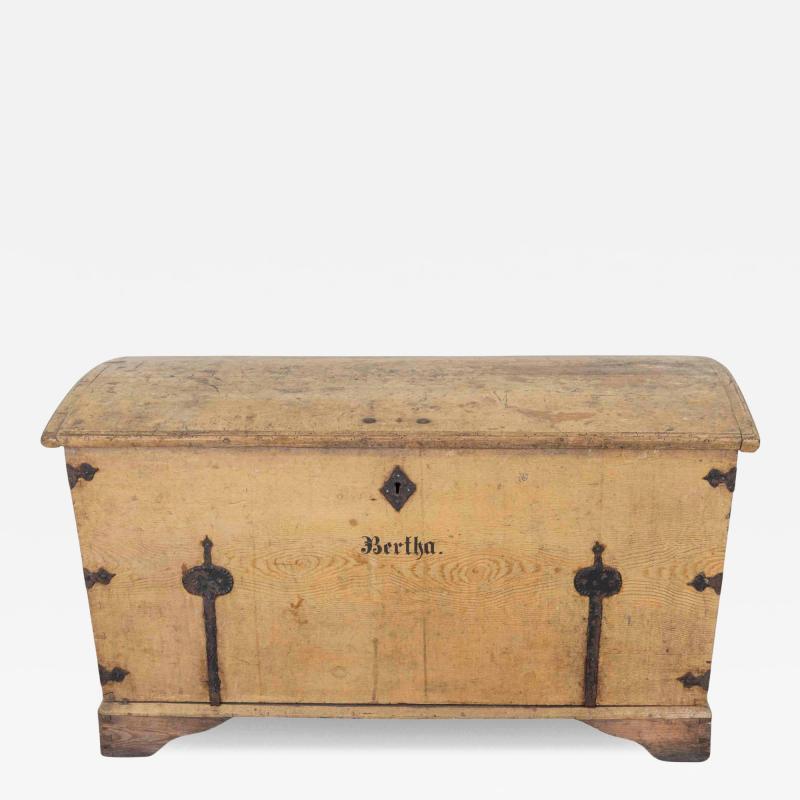 Swedish 19th Century Painted Pine Blanket Chest