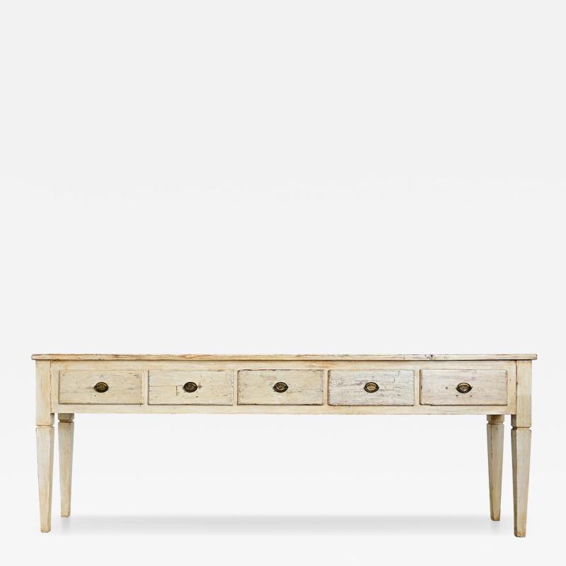 Swedish 19th Century Painted Server with Five Drawers