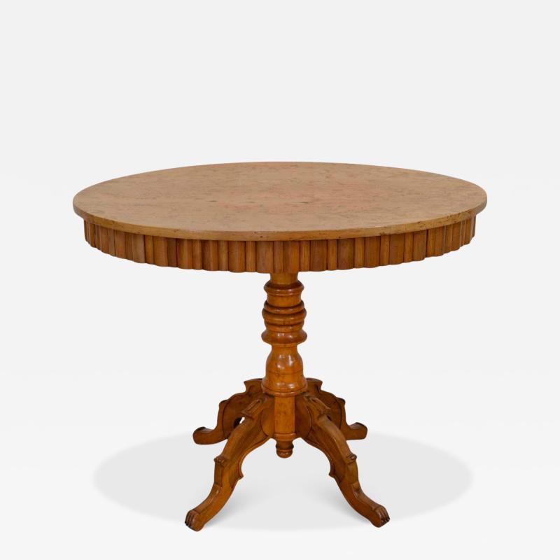 Swedish 19th Century Solid Birch Oval Occasional Table