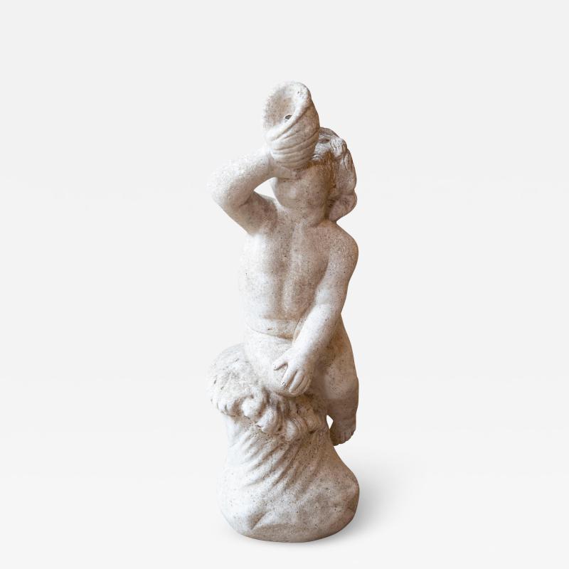 Swedish 20th Century Marble Cherub Statue