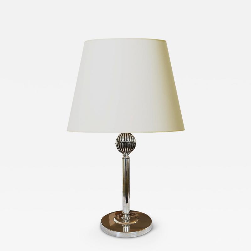 Swedish Art Deco Silvered Table Lamp