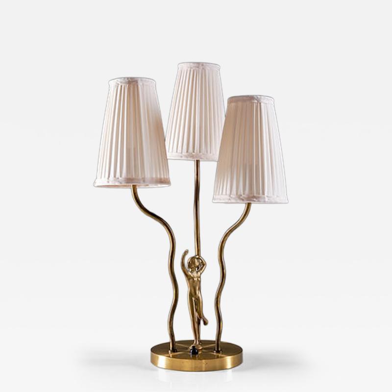 Swedish Art Deco Table Lamp in Brass