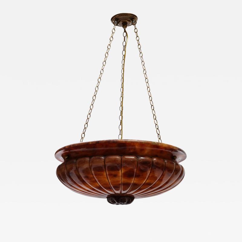 Swedish Belle Epoque Alabaster Chandelier