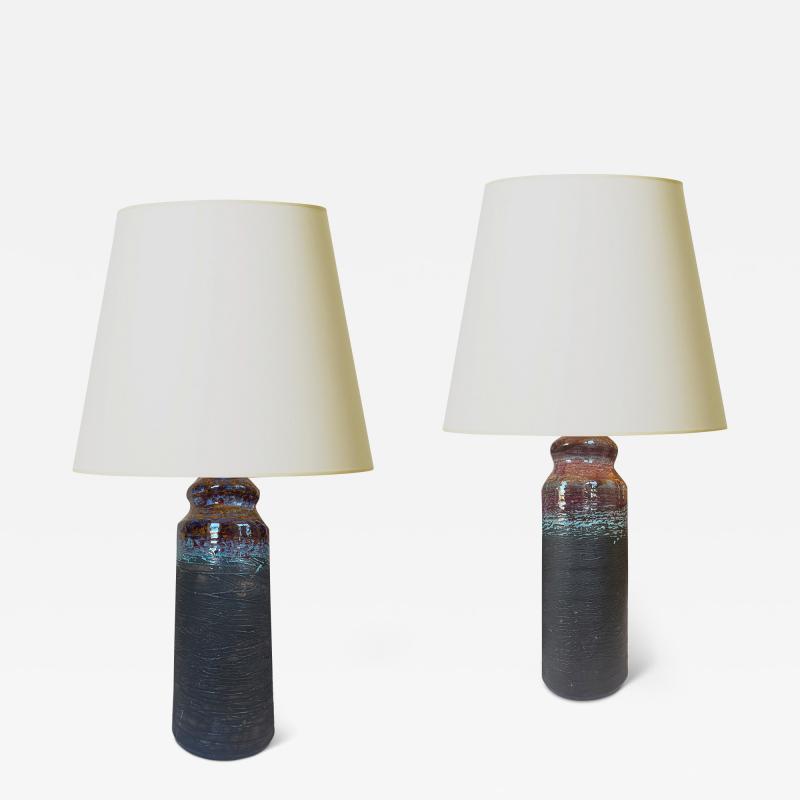 Swedish Brutalist Pair of Table Lamps