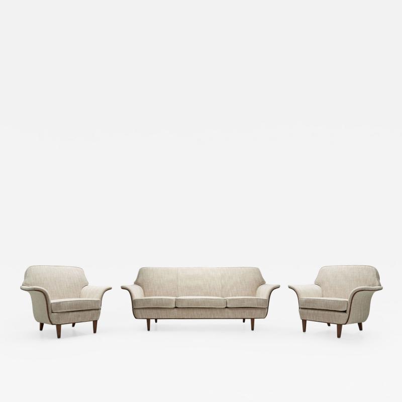 Swedish Cabinetmaker Sofa and Armchairs Sweden 1950s