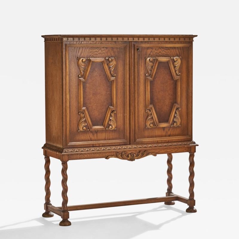 Swedish Designer Cabinet in Oak Sweden 1930s