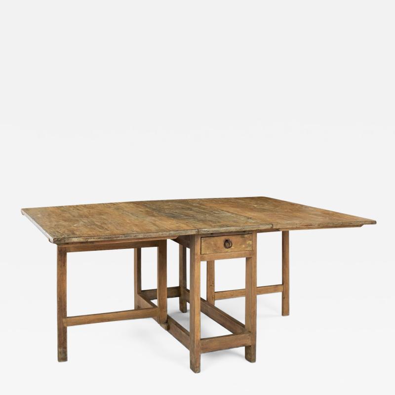 Swedish Drop Leaf Dining Table in Early Ocher Paint