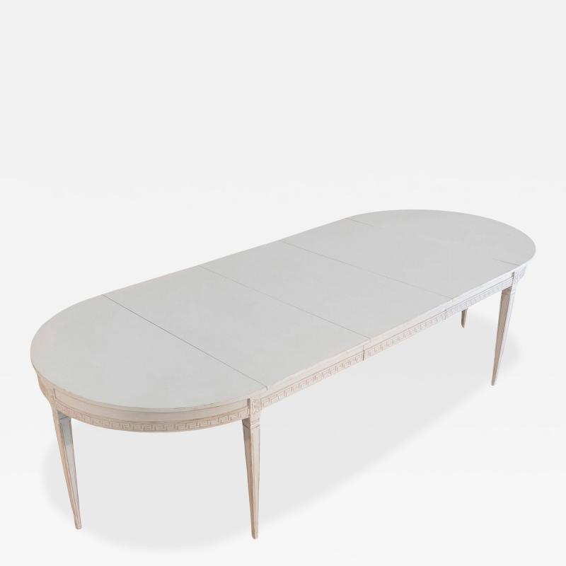 Swedish Extension Dining Table with Carved Apron circa 1900