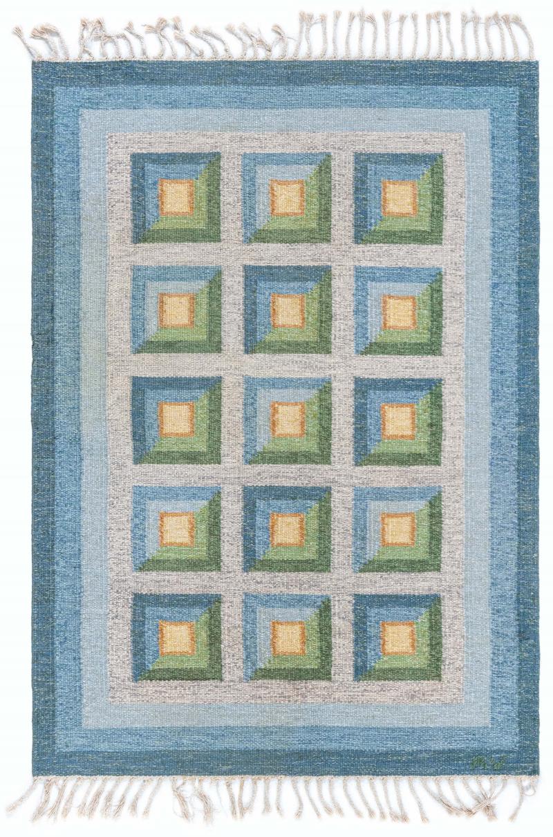 Swedish Flat Woven Rug by Alice Walleback