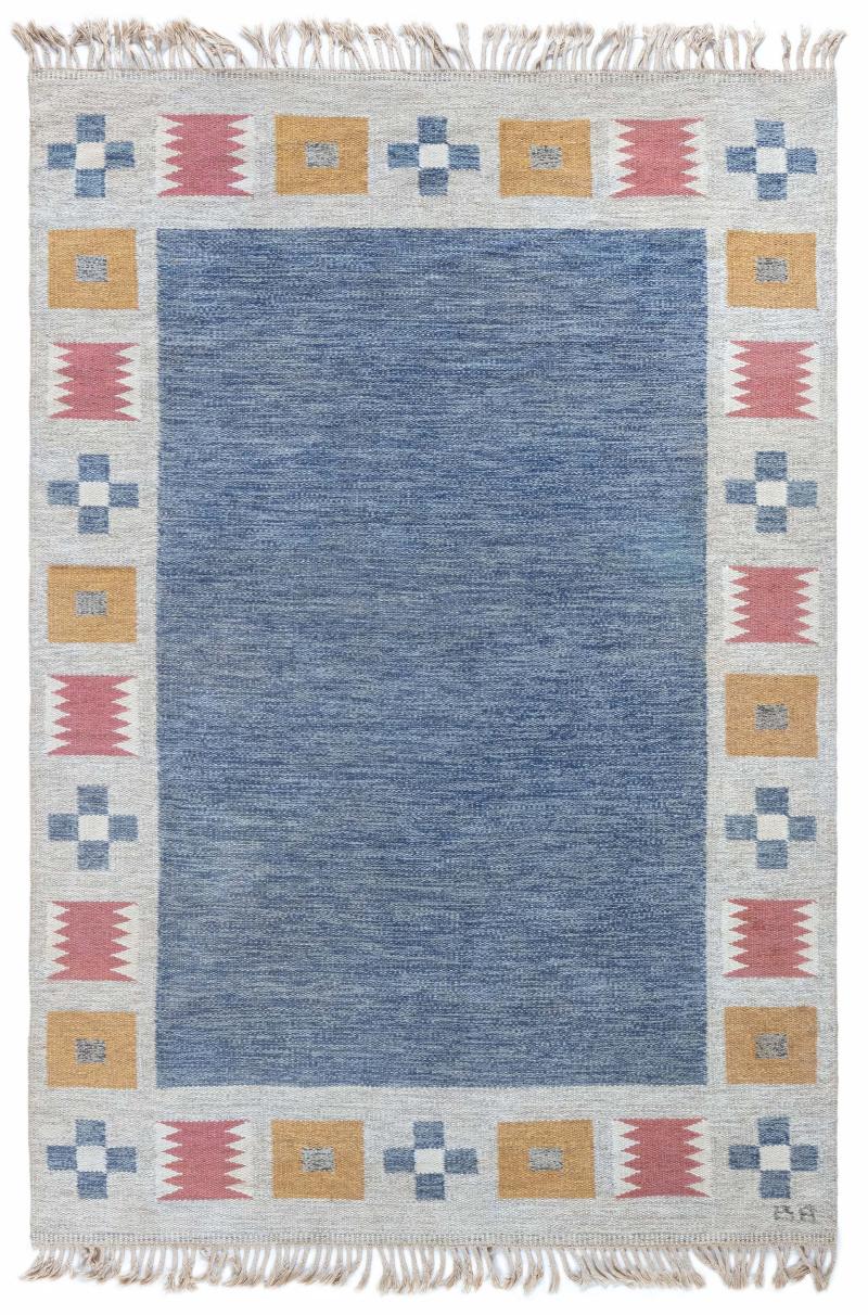 Swedish Flat Woven Rug by Bitte Ahlgren