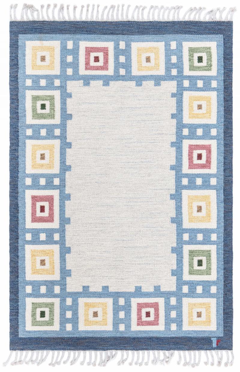 Swedish Flat Woven Rug by Erik Lundberg