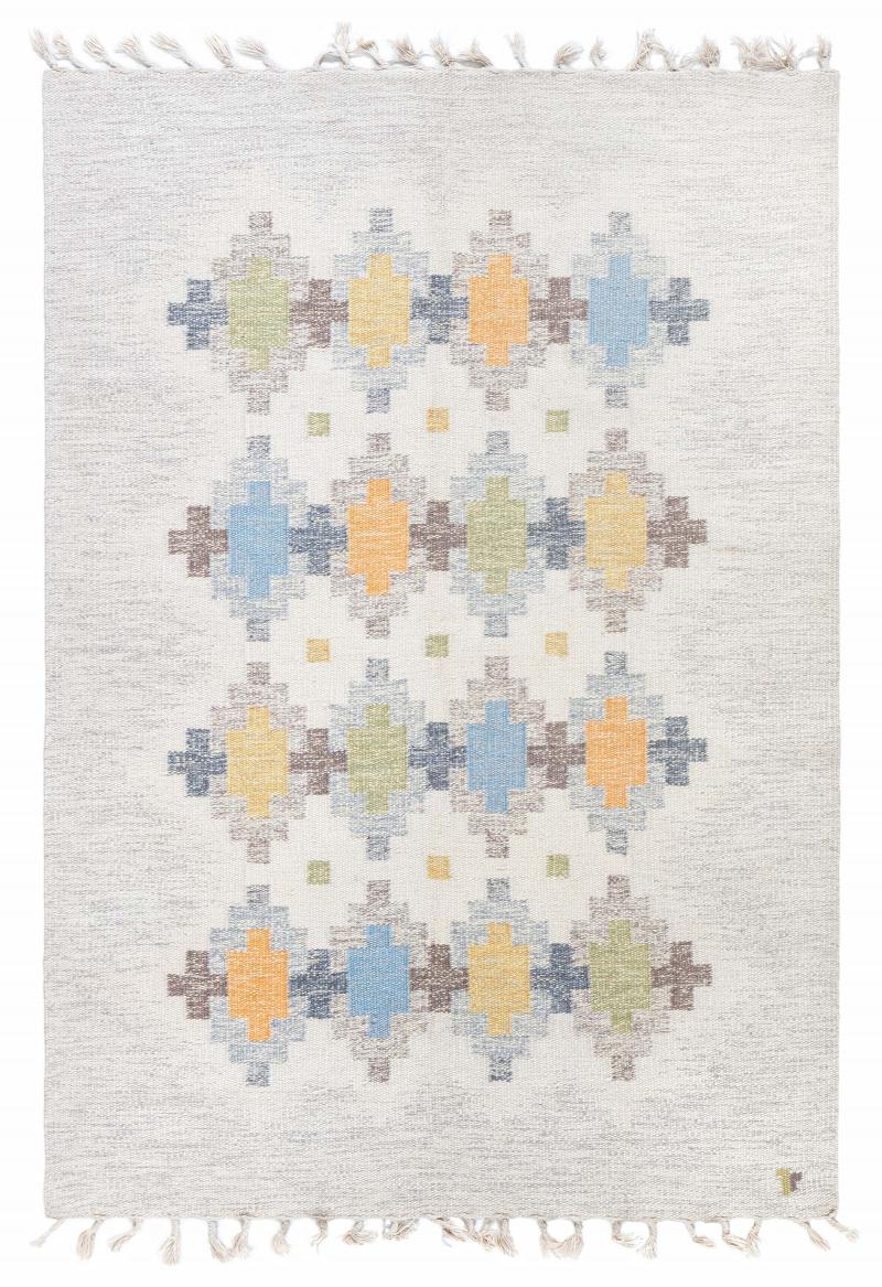 Swedish Flat Woven Rug by Erik Lundberg