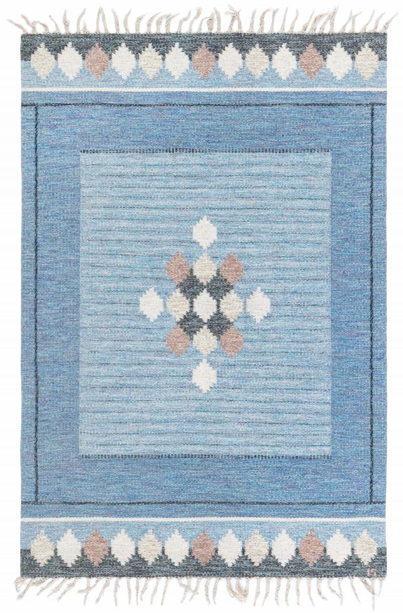 Swedish Flat Woven Rug by Ingegerd Silow