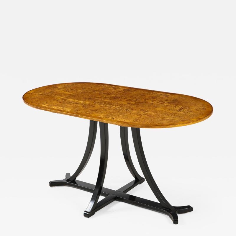 Swedish Grace Birch Root and Ebonized Table circa 1940s