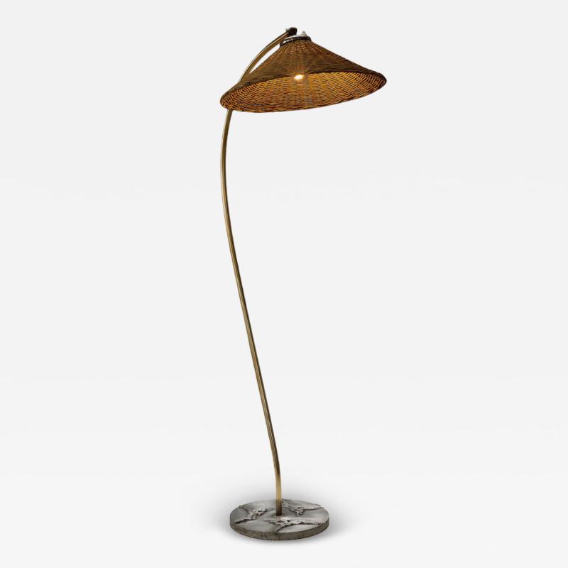 Swedish Grace Floor Lamp with Decorative Antelopes on the Base Sweden 1930s